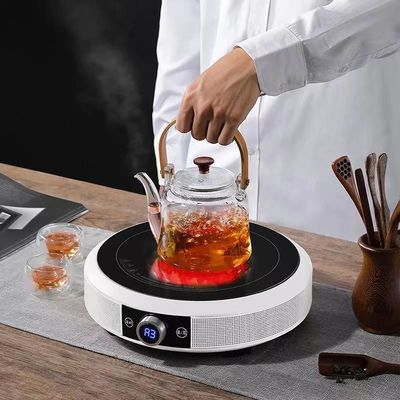 Inductiekookplaat 3500W Zwartgoud Keramische glazen plaat Single Burner voor het koken