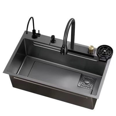 Stijlvolle Trend Nano SUS Countertop Undermount Boerderij Keramische Waterval Keukenkraan
