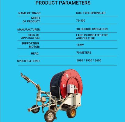 11kw landbouwgrond irrigatieapparatuur sprinkler sproeislang spoel irrigatie machine