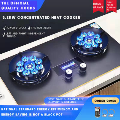 SS-paneel 2 Flippable Burner Gasstove Slim 2 Burner Keukenapparaat Beschermingskoffer