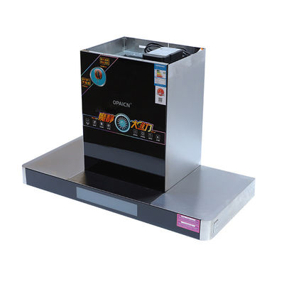 220V drukknop Slanted Black Glass Cooker Hood voor keuken Huishoudelijk bereik