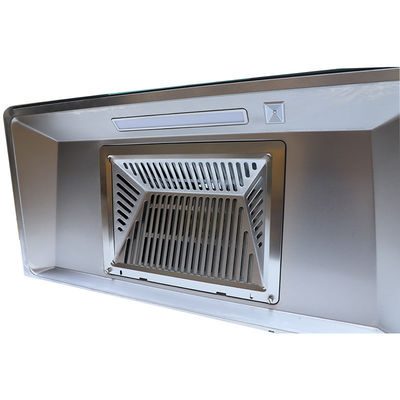 220V drukknop Slanted Black Glass Cooker Hood voor keuken Huishoudelijk bereik