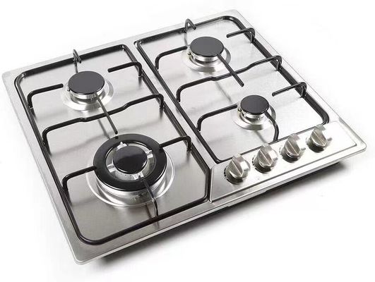 Kookplaat met metalen knop en koperen spuitstuk 4 gas 1 enkel elektrisch infrarood keramisch hob