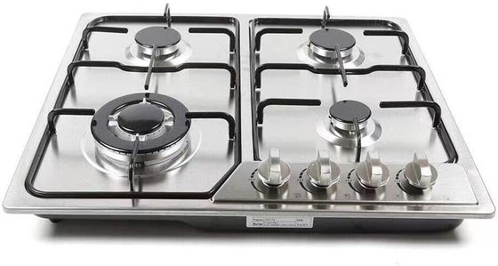 Kookplaat met metalen knop en koperen spuitstuk 4 gas 1 enkel elektrisch infrarood keramisch hob