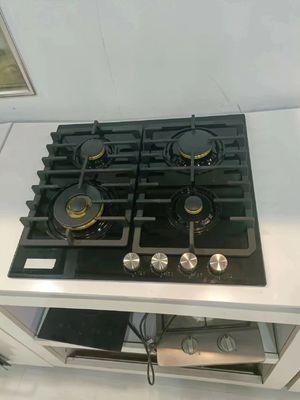 Kookplaat met metalen knop en koperen spuitstuk 4 gas 1 enkel elektrisch infrarood keramisch hob