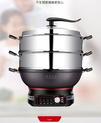 Niet-klevende coating elektrische wok voor huishouden 220V frituren en roeren