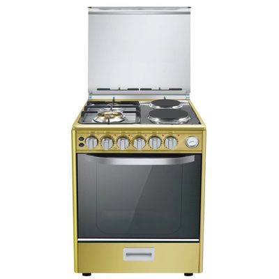App-gecontroleerde gaskachel van roestvrij staal met 4-brander en gasoven met automatische ontsteking