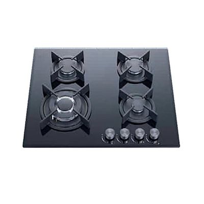 Ingebouwde 60 cm gaskookplaat met gehard glas en 4 branders