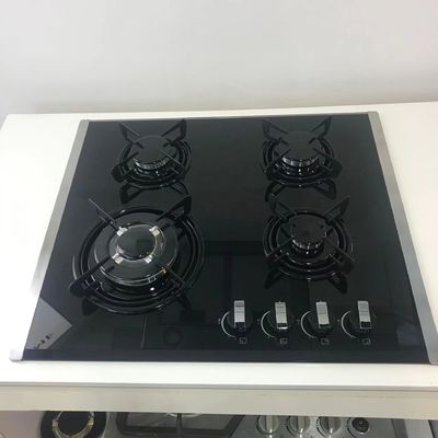 Ingebouwde 60 cm gaskookplaat met gehard glas en 4 branders