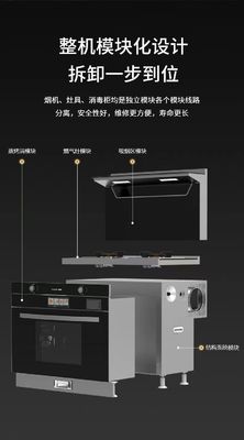 Geïntegreerde gas kookruimte Hood Low Noise Steaming Roast met micro-dampen en oven