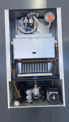 Wand gemonteerd 28 kW gas waterverwarmer voor 140-160 vierkante meter dubbele gebalanceerde rook