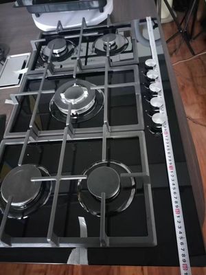 5 Brander gas kookplaat met automatische ontsteking en ingebouwd in gehard glas gaskachel