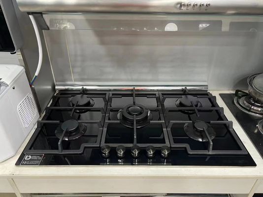 5 Brander gas kookplaat met automatische ontsteking en ingebouwd in gehard glas gaskachel