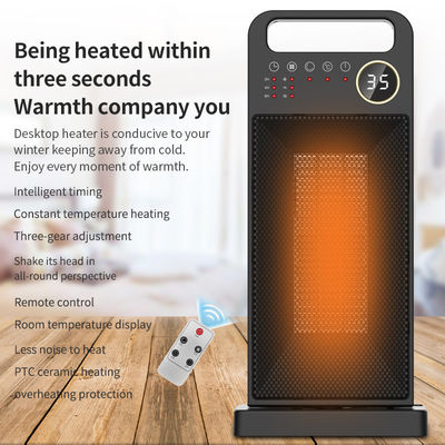 Touchscreen elektrische verwarming draagbare PTC keramische ventilator met afstandsbediening en installatie