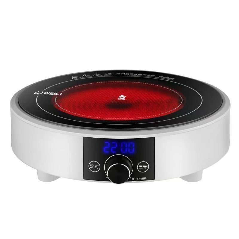 Inductiekookplaat 3500W Zwartgoud Keramische glazen plaat Single Burner voor het koken