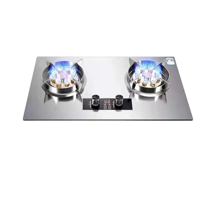 220v Flippable Gas Cooker Stove met 2 Brander Desktop Embedded Type Keuken Kook