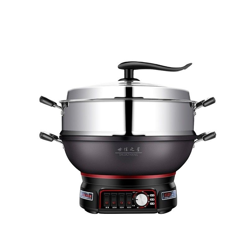 Niet-klevende coating elektrische wok voor huishouden 220V frituren en roeren